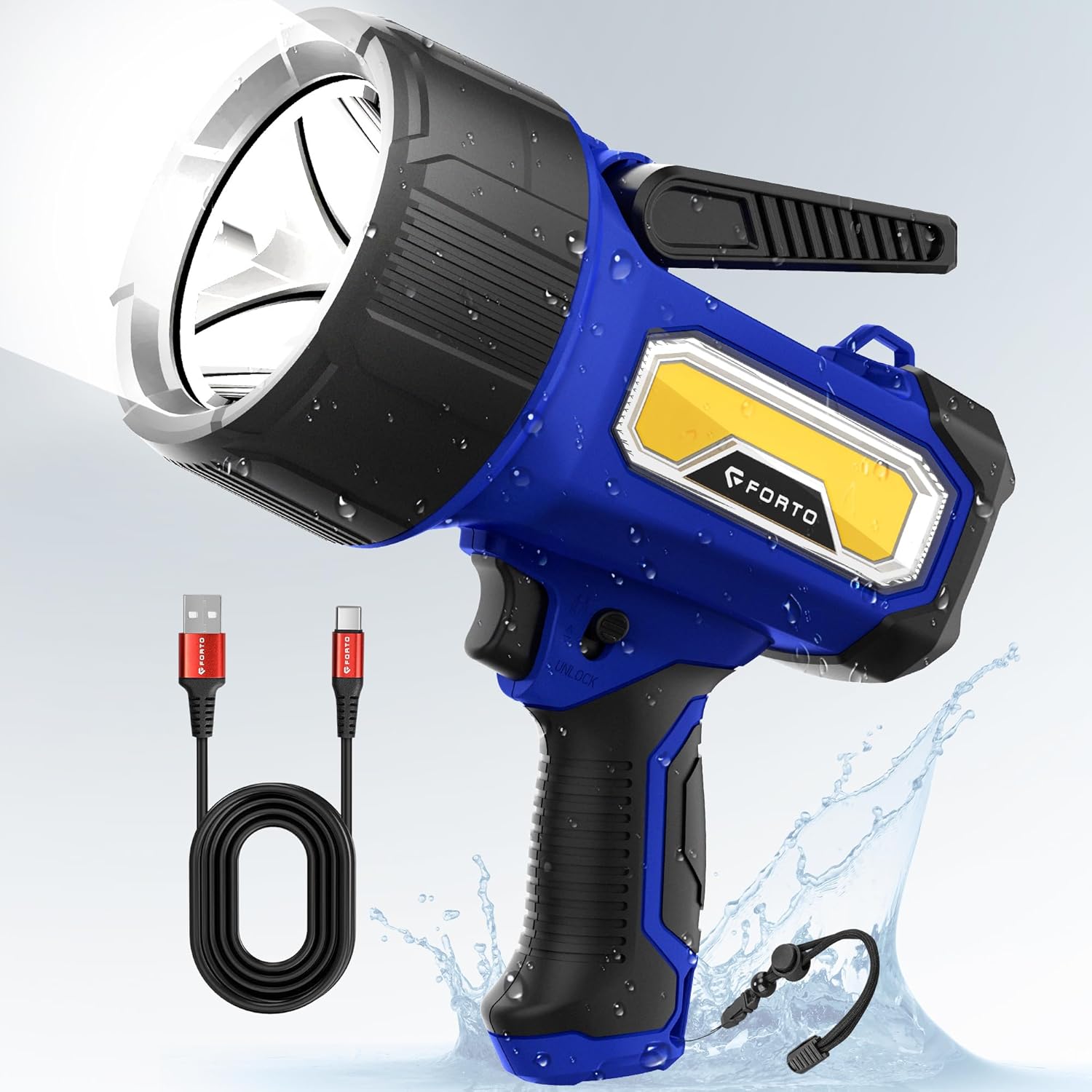 2000LM IPX7 Rechargeable Spotlight