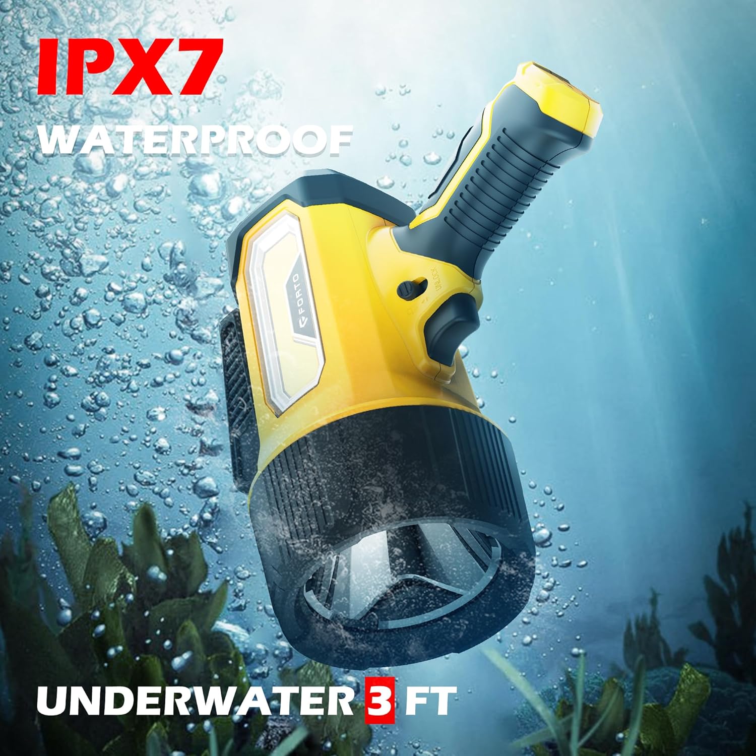 2000LM IPX7 Rechargeable Spotlight
