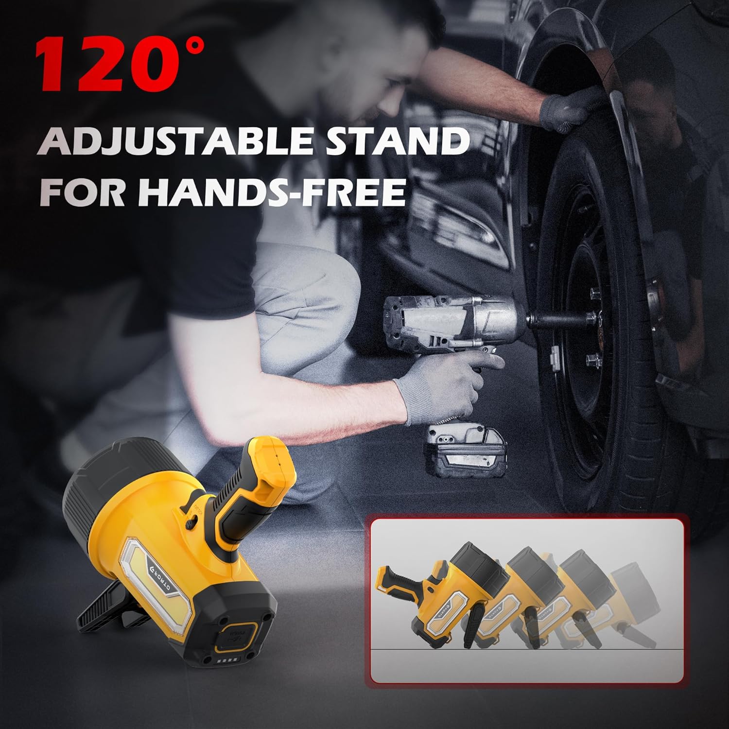 2000LM IPX7 Rechargeable Spotlight