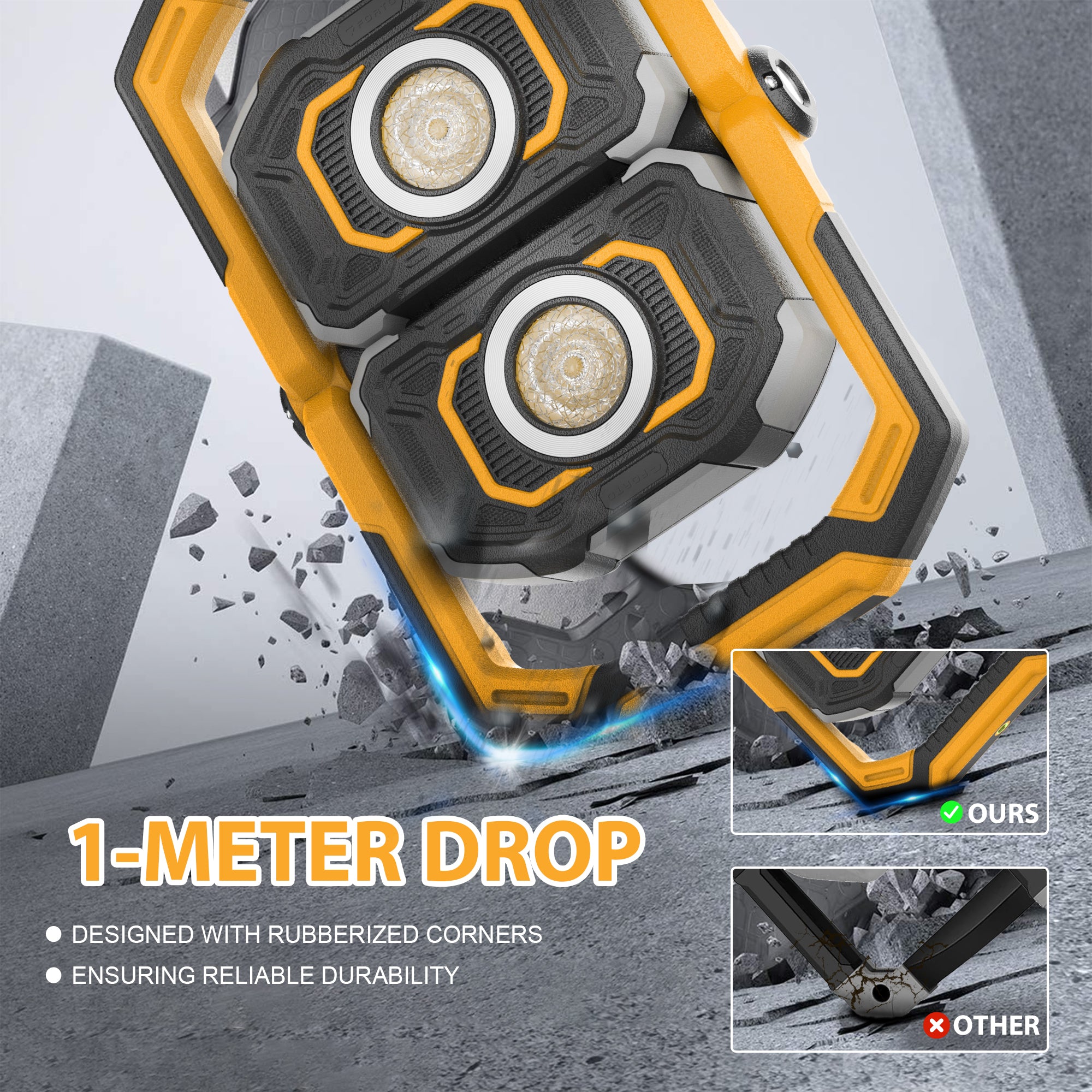 2000LM IP67 2 COB Rechargeable Work Light