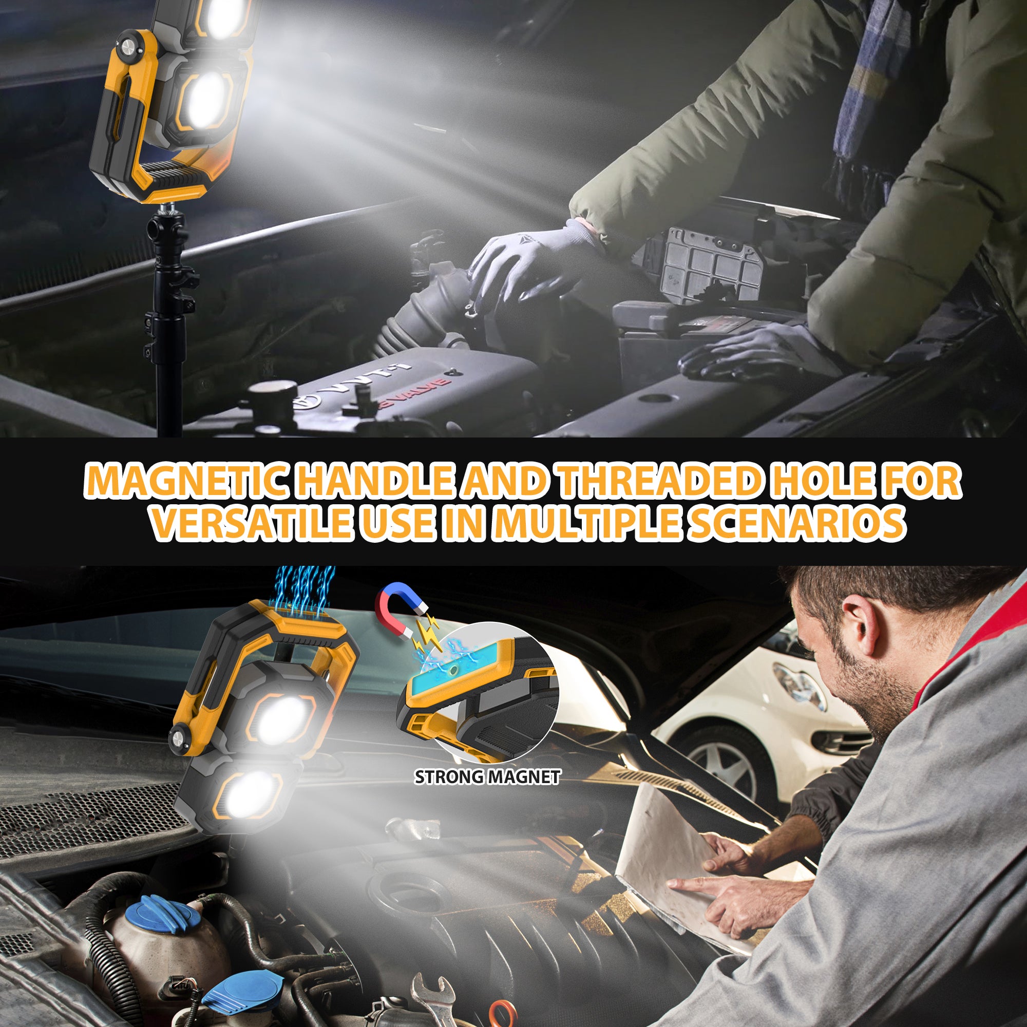 2000LM IP67 2 COB Rechargeable Work Light